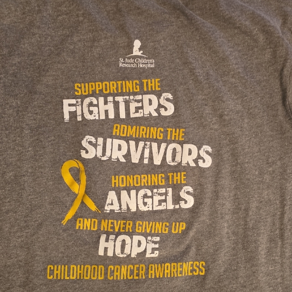 Bella Canvas Gray Tee with Yellow Ribbon Graphic - Picture 5 of 6